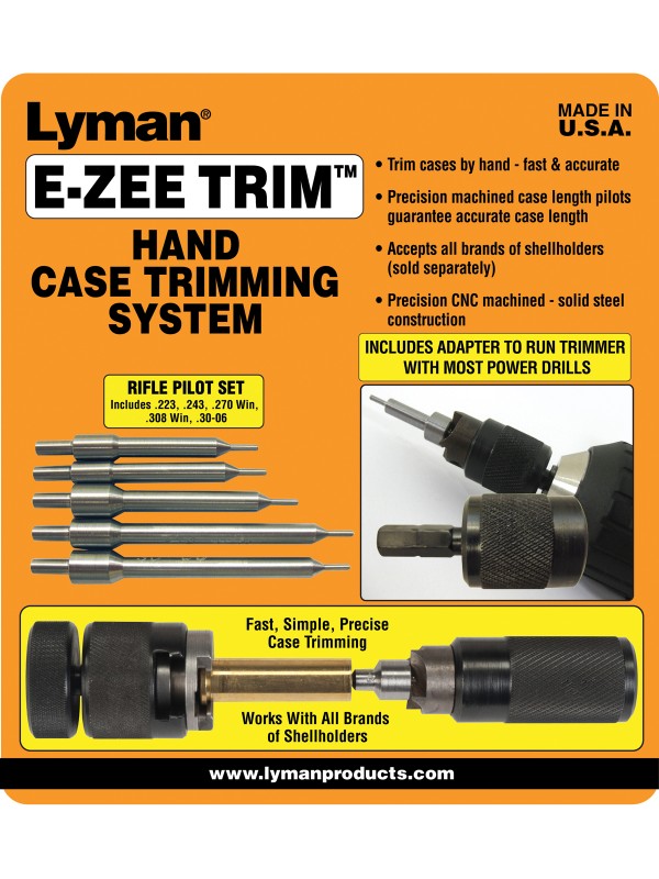 Lyman E-ZEE Trim Hand Case Trimmer - Rifle Set - Titan Reloading